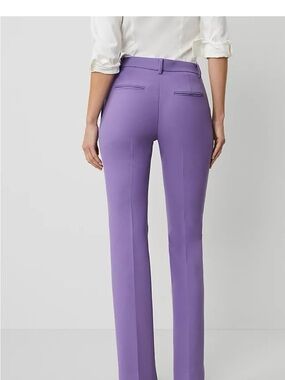 Ann Taylor Lavender Straight-Leg Sophia Trousers